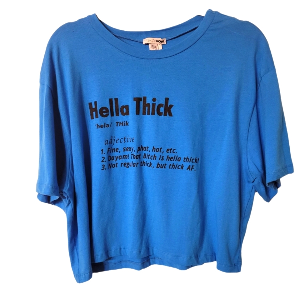 Fashion Nova Graphic Tee Size 1X Blue